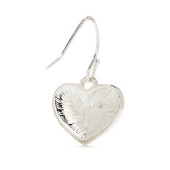 Kim Rogers Lovely Silvery Set Heart Earring and Necklace New No box Great Gift - Picture 4 of 8